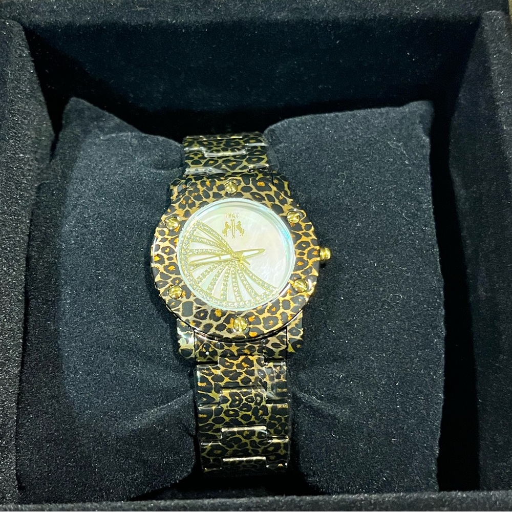 JIVAGO NIB AUTHENTIC LEOPARD & TORTOISE STYLE STAINLESS STEEL WATCH - Picture 13 of 15
